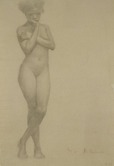 Standing Female Nude by James Kerr Lawson